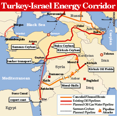 carte turquie israel petrole